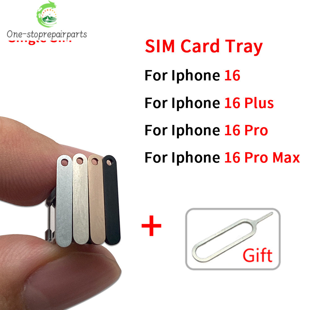 New Dual Single SIM Card Tray Slot Holder Adapter Accessories For iPhone 16 Pro 16Pro Max 16 Plus iPhone phone repair parts