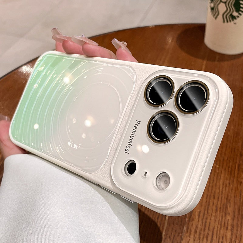 Ice ripple pattern heat dissipation for iPhone 17promax mobile phone case iPhone16 seconds becomes larger, the window gradually changes, smudging women's protective case 15pro niche case Phone accessories
