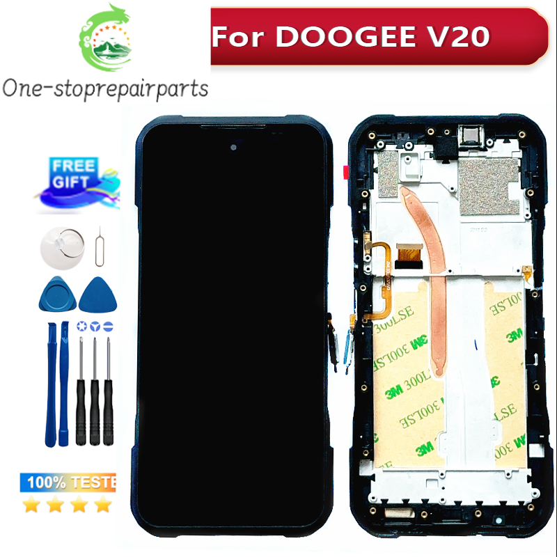 Original For DOOGEE V20 V20 S V20 PRO LCD Display With Frame+Touch Screen Digitizer Assembly 6.43 inch Replacement Glass + Tools Doogee phone repair parts