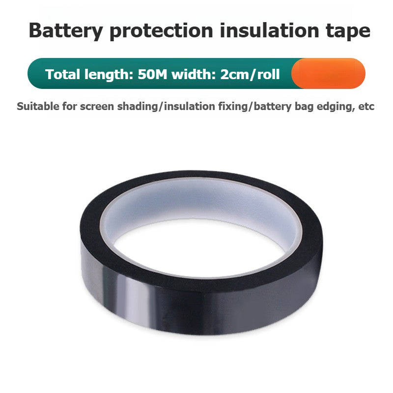 Mobile phone battery cell insulation sticker - Specialized for sealing and edge wrapping of lithium battery small boards - Black all-coverage anti-glare heat-resistant tape - Repair Tools