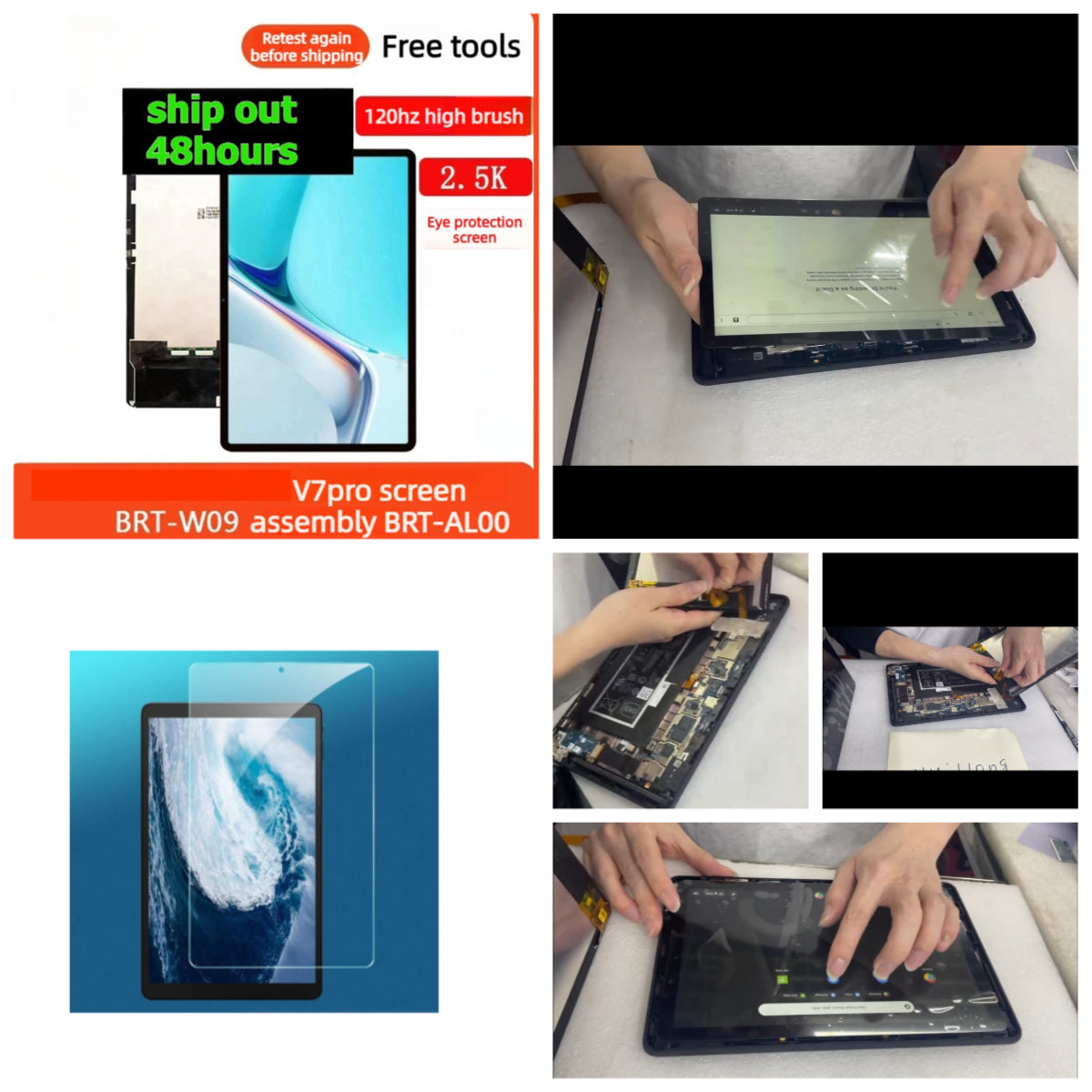 Lcd touch screen dispaly for HUAWEI honour V7 PRO Honor Pad V8 BRT-W09 BRT-AL00 BRT-AN09 Tablet pc LCD panel digitizer glass assembly