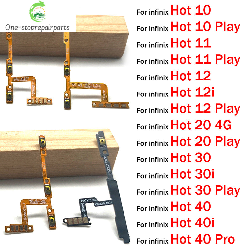 New Volume Button Power Switch On Off Button Flex Cable For infinix Hot 10 11 12 12i 20 30 30i 40 40i 50i Play Pro 4G 5G  infinix phone repair parts