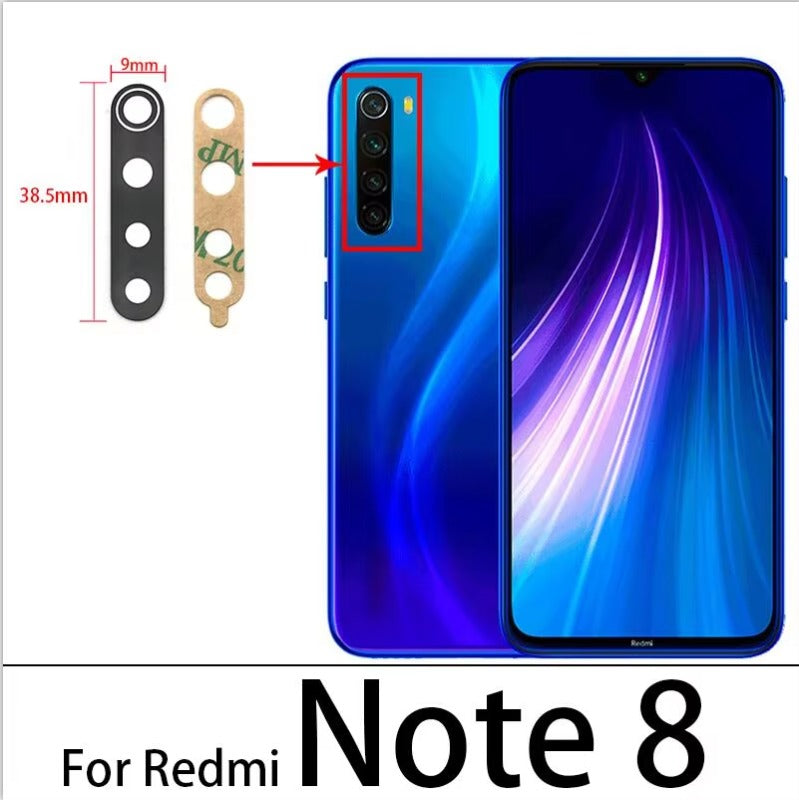 100Pcs Rear Back Camera Glass Lens For Xiaomi Redmi Note 7 8 8T 9 9s 10 10s 11 Pro 5G Camera Glass With Glue Adhesive  Xiaomi  Xiao mi phone repair parts