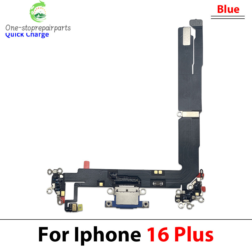 New For iPhone 16 Pro Max Plus USB Micro Charger Charging Port Dock Connector Microphone Board Flex Cable iPhone phone repair parts