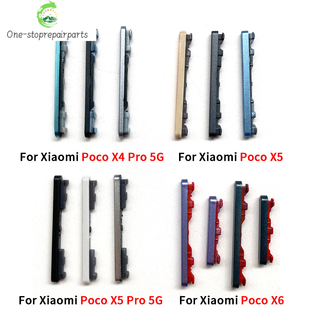 10Pcs/Lot, Side Keys Key Power and Volume Buttons For Xiaomi Poco X4 X5 X6 Pro 5G Replacement Parts  Xiaomi  Xiao mi phone repair parts