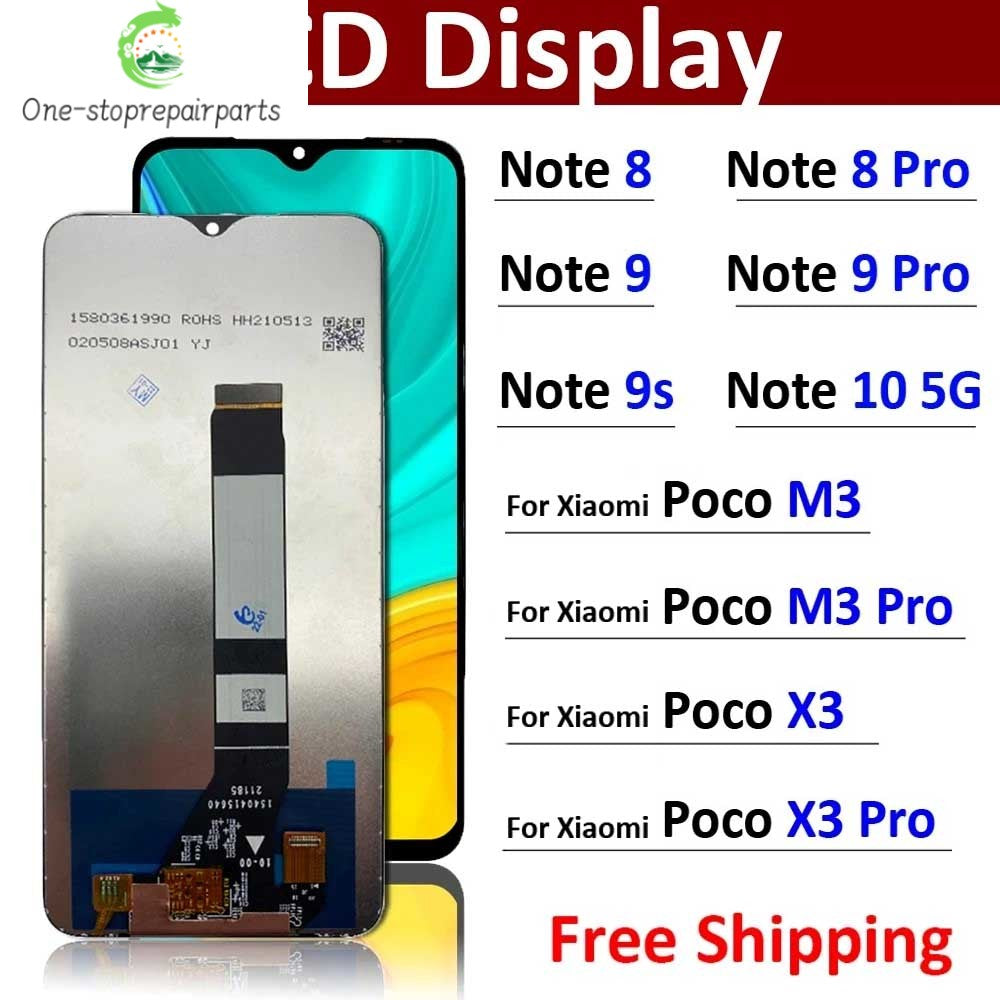LCD Display Touch Screen Replacement Digitizer Assembly For Xiaomi Redmi Note 7 8 9 9S 10 5G 9T / Poco M3 X3 Pro  Xiaomi  Xiao mi phone repair parts