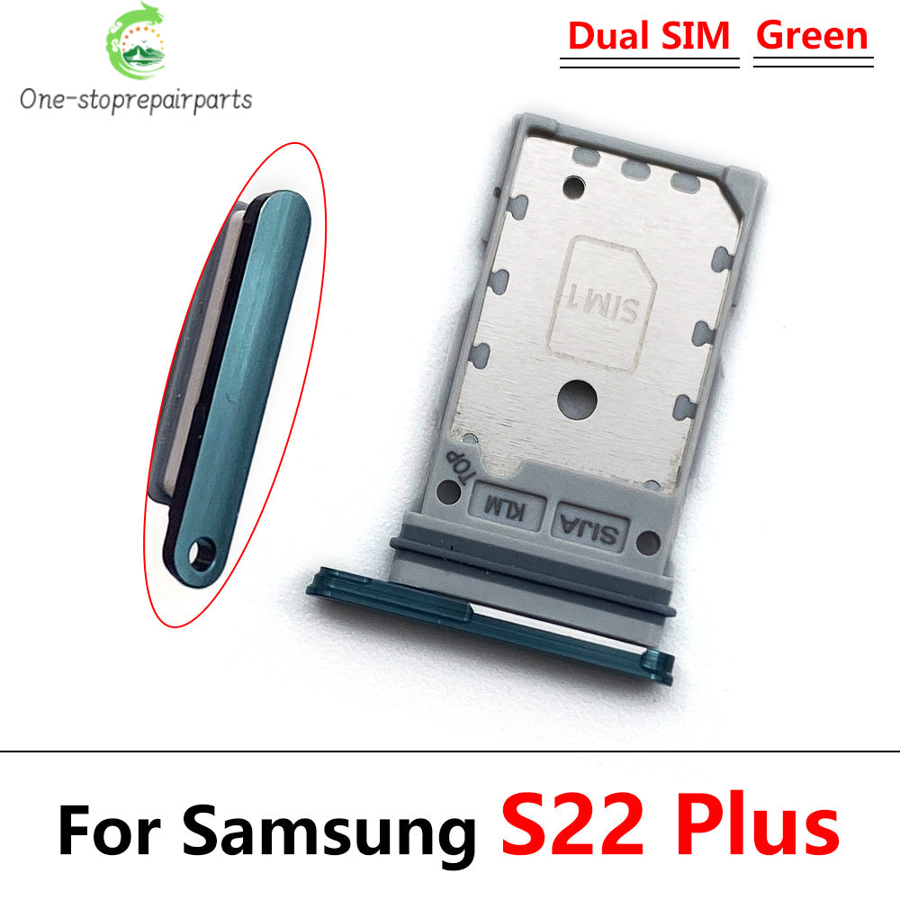 10Pcs/Lot, Micro Nano Dual SIM Card Holder Tray Slot Holder Adapter Socket For Samsung S22 / S22 Plus / S22 Ultra Samsung phone repair parts