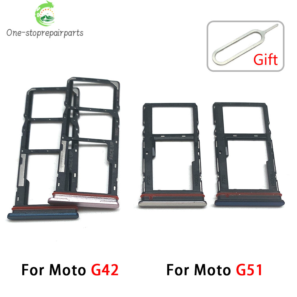 New For Motorola Moto G31 G51 G22 G32 G52 G62 G72 G71 SIM Card Slot SD Card Tray Holder Adapter Motorola phone repair parts