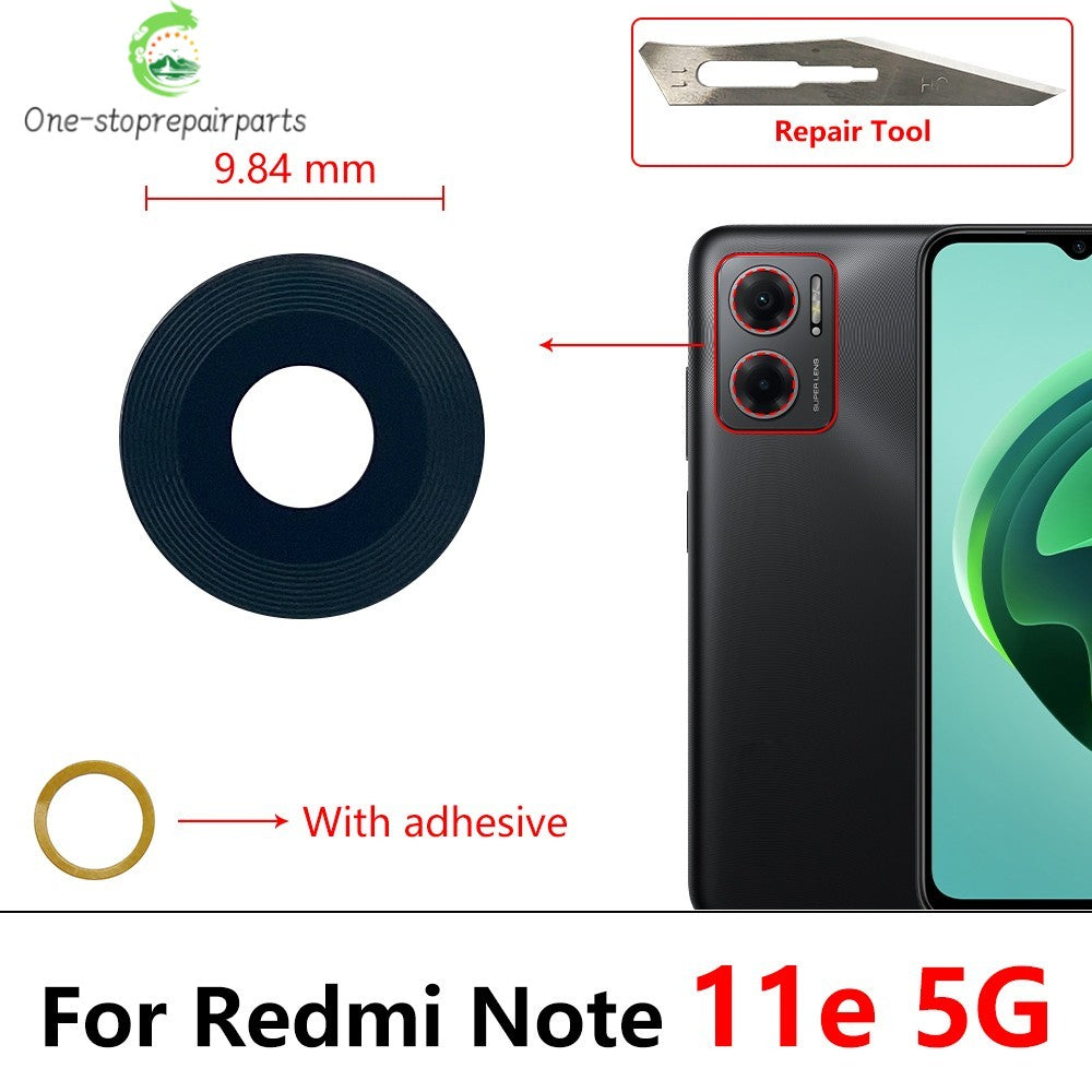 2Pcs/Lot，Rear Back Camera Glass Lens For Xiaomi Redmi Note 10 10s Pro 11 Pro 11T 11s 11E 4G 5G With Adhesive Sticker Xiaomi  Xiao mi phone repair parts