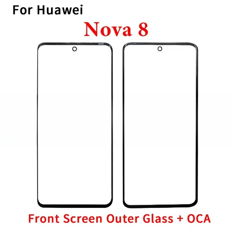New Front Screen Outer Glass With OCA For Huawei Nova 8 8i 9 Pro Se Y60 Y61 Y71 Y72 Y90 Y91 Y70 Plus Huawei phone repair parts