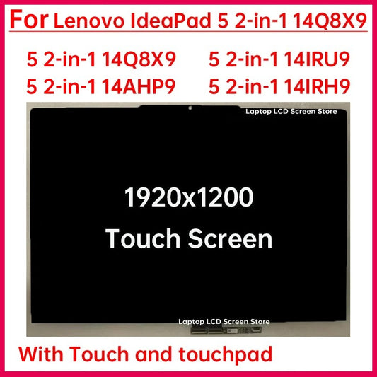14 Inch Laptop LCD Touch Screen For Lenovo IdeaPad 5 2-in-1 14Q8X9 14IRU9 14IRH9 14AHP9 Display Digitizer Assembly Replacement Lenovo laptop repair parts