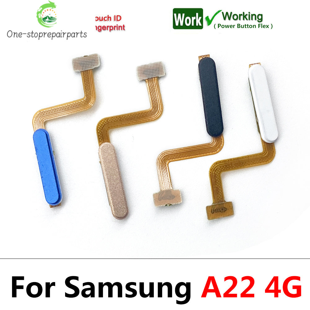 10Pcs, New For Samsung A12 A22 A32 4G 5G Fingerprint Sensor Home Return Key Menu Button Flex Ribbon Cable Samsung phone repair parts