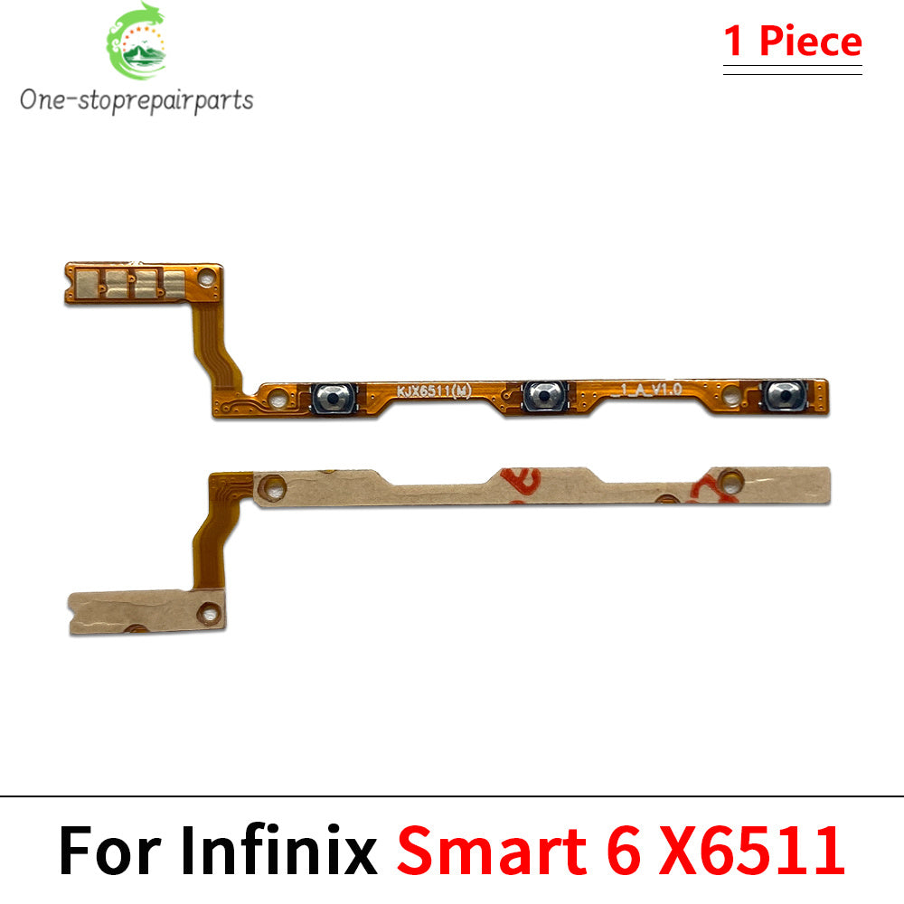 10Pcs, Volume Button Power On Off Button Flex Cable For infinix Smart 3 4 5 6 7 8 9 Pro HD Plus X612 X627 X6511 X6517 X6516  infinix phone repair parts