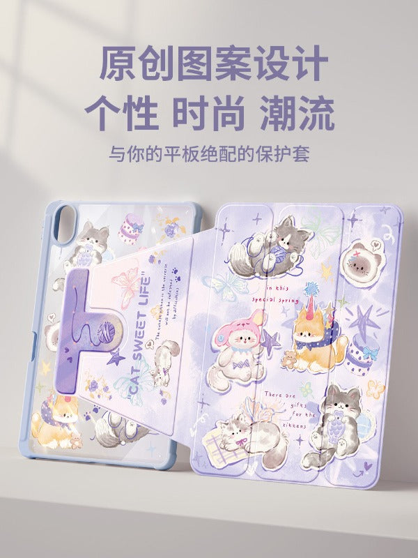For Huawei matepadair protective case 2025 matepad11 tablet case padse with pen slot pro12.2 rotation 2023 all-inclusive 115s soft light version acrylic 2 cute cat Tablet Accessories