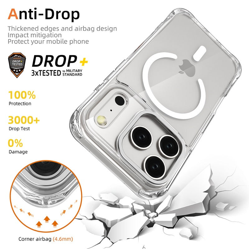 Applicable iPhone 17promax magnetic mobile phone case all-inclusive anti-drop iphone17 transparent mobile phone protective case 17air new case advanced sense magsafe magnetic case super anti-drop Phone accessories