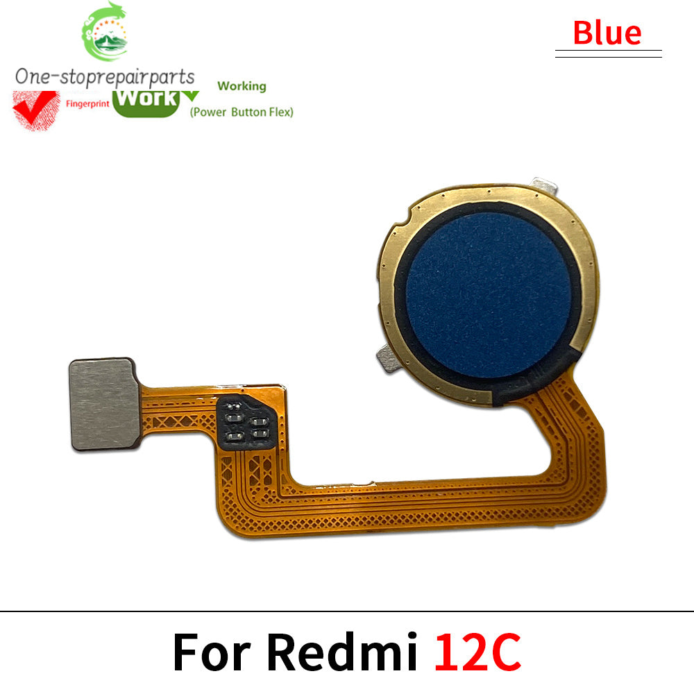 New Fingerprint For Xiaom Redmi 12 12C 13C 10C Home Button Fingerprint Menu Return Key Recognition Sensor Flex Cable Redmi phone repair parts