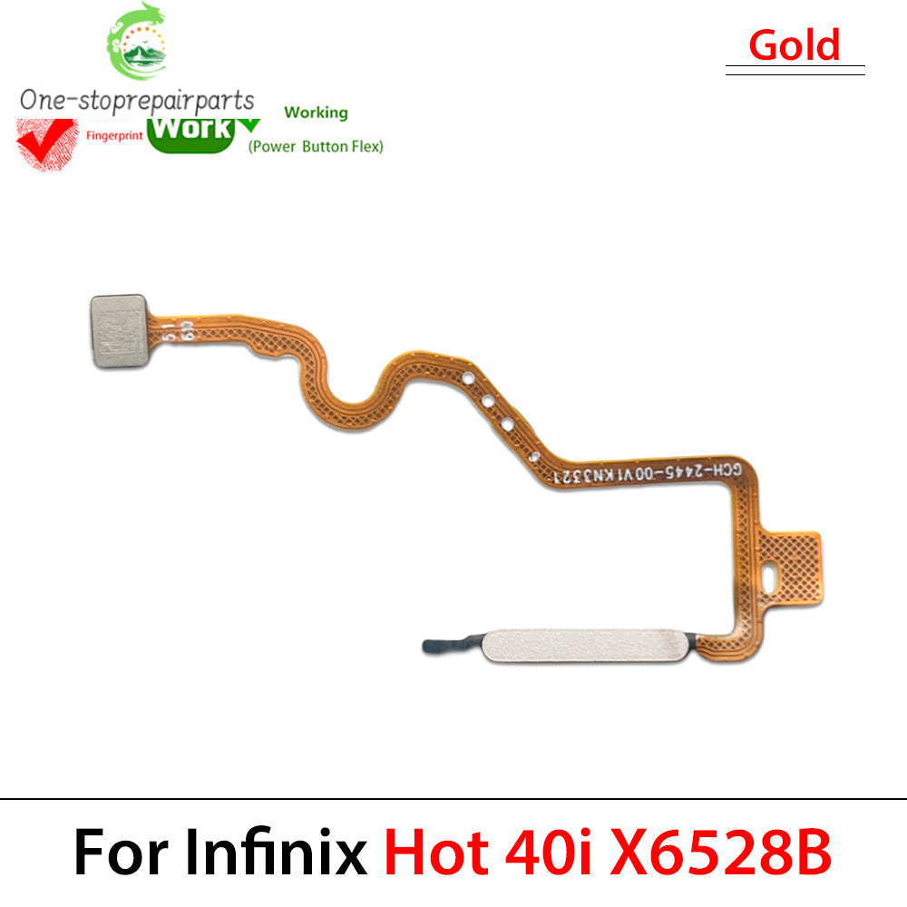 Home Button FingerPrint Touch ID Sensor Flex Cable For infinix Hot 40 40i Pro X6836 X6837 X6528B Replacement Parts  infinix phone repair parts