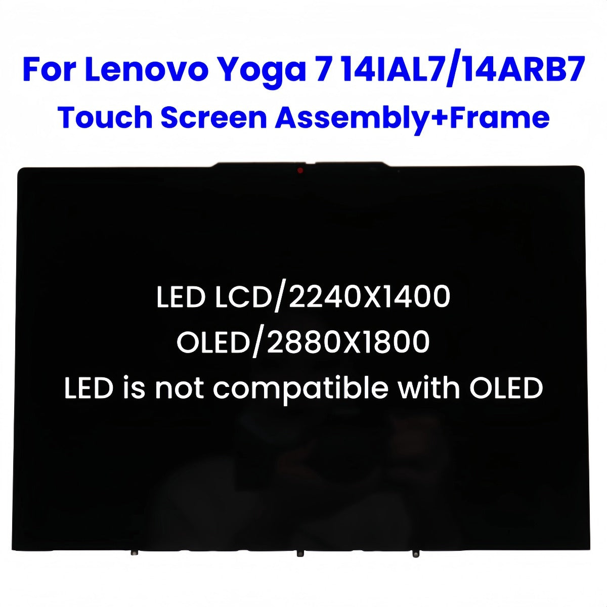 For Lenovo Yoga 7 14IAL7 82QE Yoga 7 14ARB7 82QF 14 Inch Laptop LCD/OLED Touch Screen Assembly With Frame Replacement Lenovo laptop repair parts