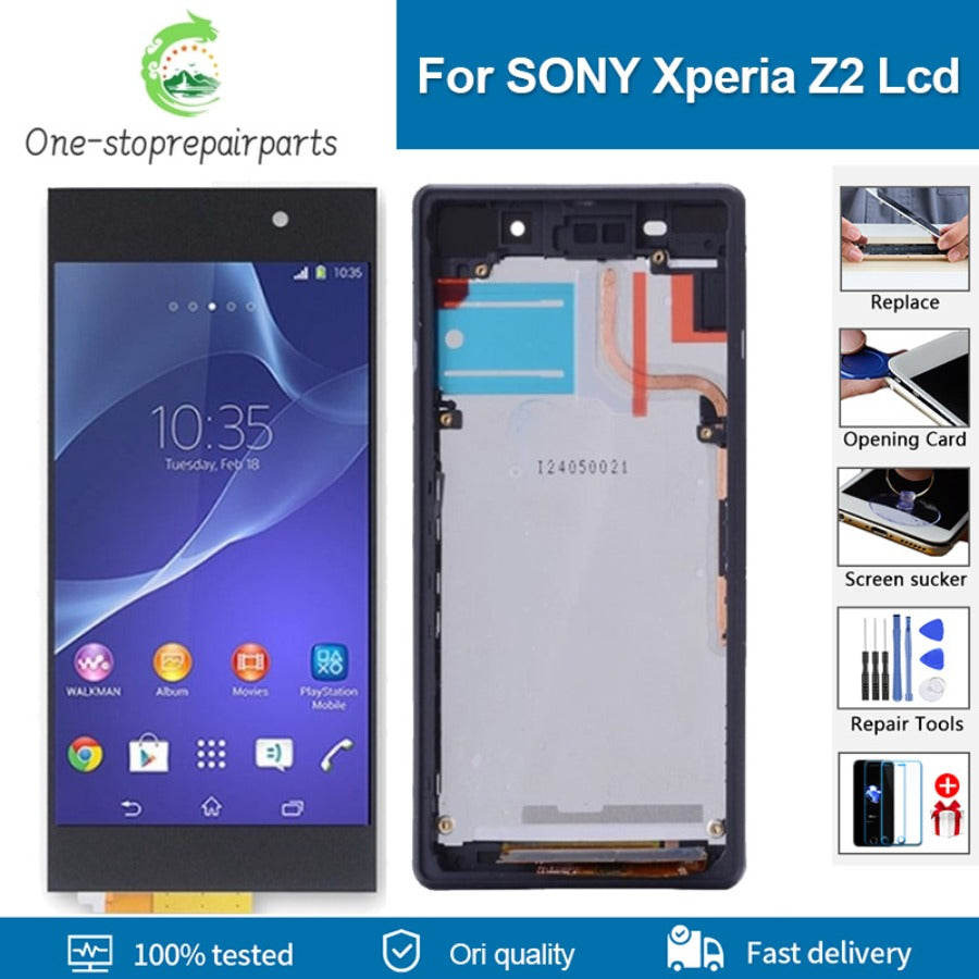 5.2 " Original lcd For SONY Xperia Z2 D6502 D6503 D6543 LCD Display with Frame Touch Screen Digitizer Assembly Replacement Sony phone repair parts