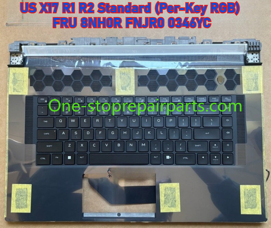 US Palmrest keyboard assembly for Dell Alienware  X17 R1 R2 Per-Key RGB Cherry MX Mechanical FNJR0 346YC 8NH0R  02PFRW 2PFRW 0718M9 upper case topcase keyboard assembly Dell Laptop repair parts