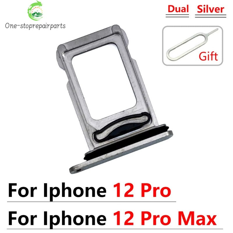 New For iPhone 12 Pro 12Pro Max Mini Dual SIM Card Tray Slot Holder Adapter Accessories iPhone phone repair parts