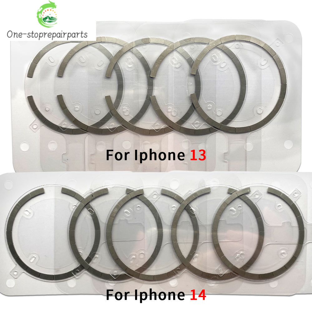 2Pcs, New Magnetic Metal Ring For iPhone 12 13 14 Pro Max Mini Plus Back Housing Glass Wireless Charging Magnet Repair iPhone phone repair parts