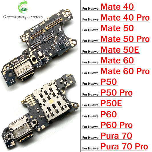 Dock Connector USB Charger Charging Board Port Flex Cable For Huawei Mate 40 50 50E 60 Pro P50 P60 P50E Pura 70 Pro Huawei phone repair parts