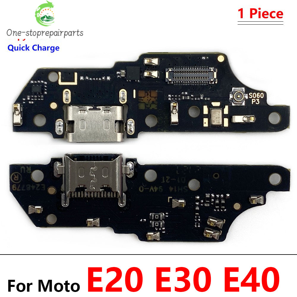 10Pcs, USB Charging Board Connector Port Dock Flex Cable For Moto E20 E30 E22 E13 E14 E32 E5 E6 E6s E6i E7i E7 Plus Power Play Motorola phone repair parts