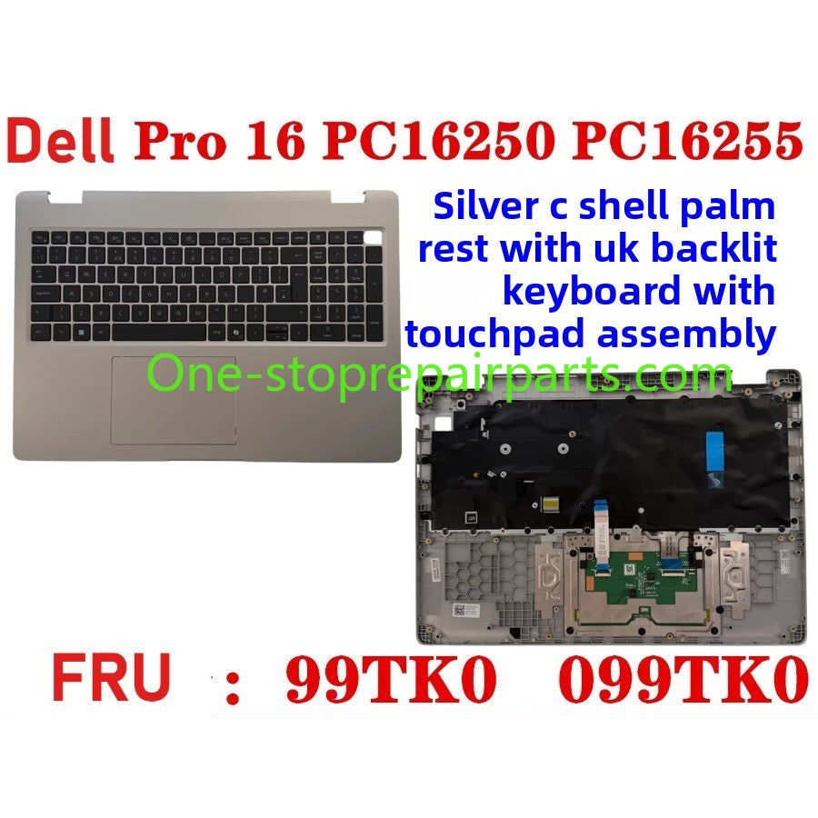 Cover case Keyboard for Dell Pro 16 PC16250 PC16255 Cover case for Dell Pro 16 PC16255 PC16250 LCD Back Cover Bezel frame topcase palmrest upper bottom HINGE 0V1T1X 0388WT 0Y55N3 099TK0 006R8M Dell laptop repair parts