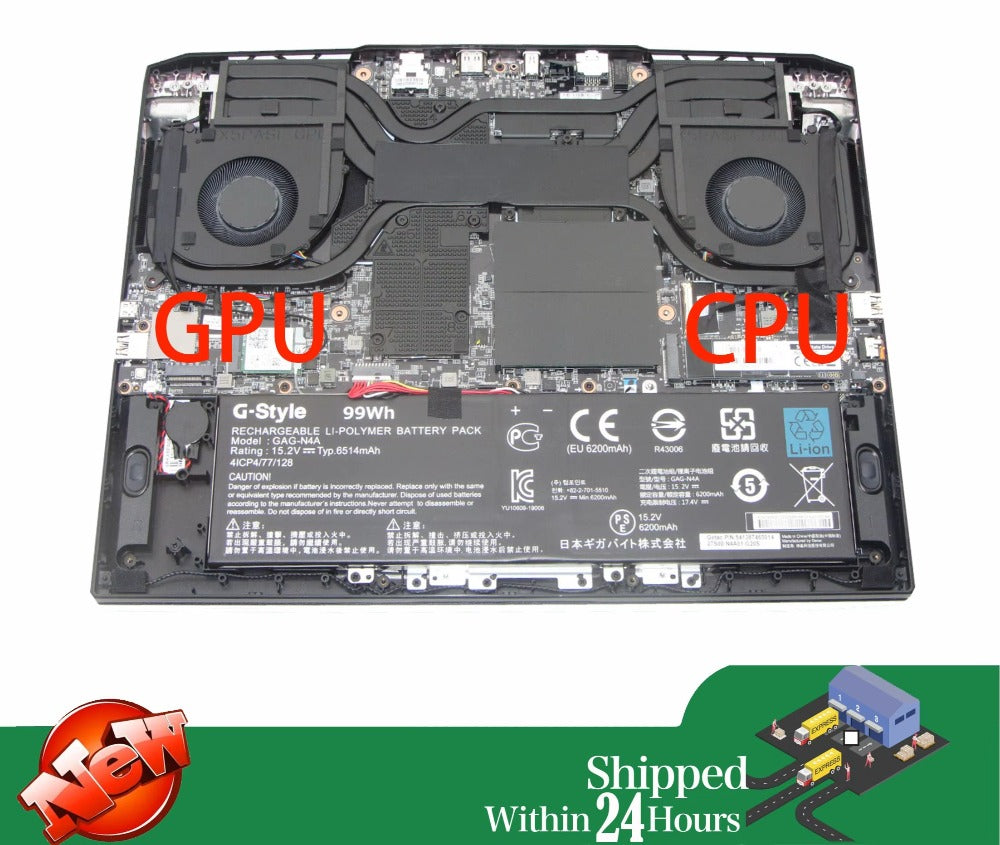 Laptop CPU GPU Cooling Fan DC12V 0.6A 4-Pin for Gigabyte Aorus 15X ASF X5PASF RTX 4070 Gigabyte laptop repair parts