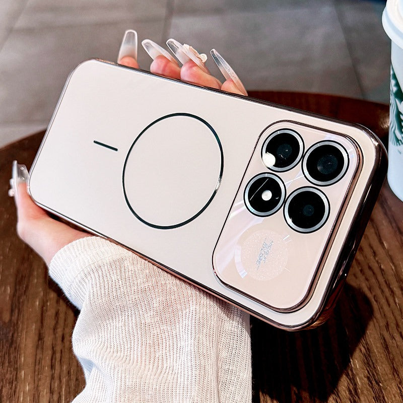 Laser thin ring For Redmi K100pro mobile phone case New k90 pro max integrated lens film all-inclusive protective case k80pro electroplated acrylic backplane case Phone Accessories