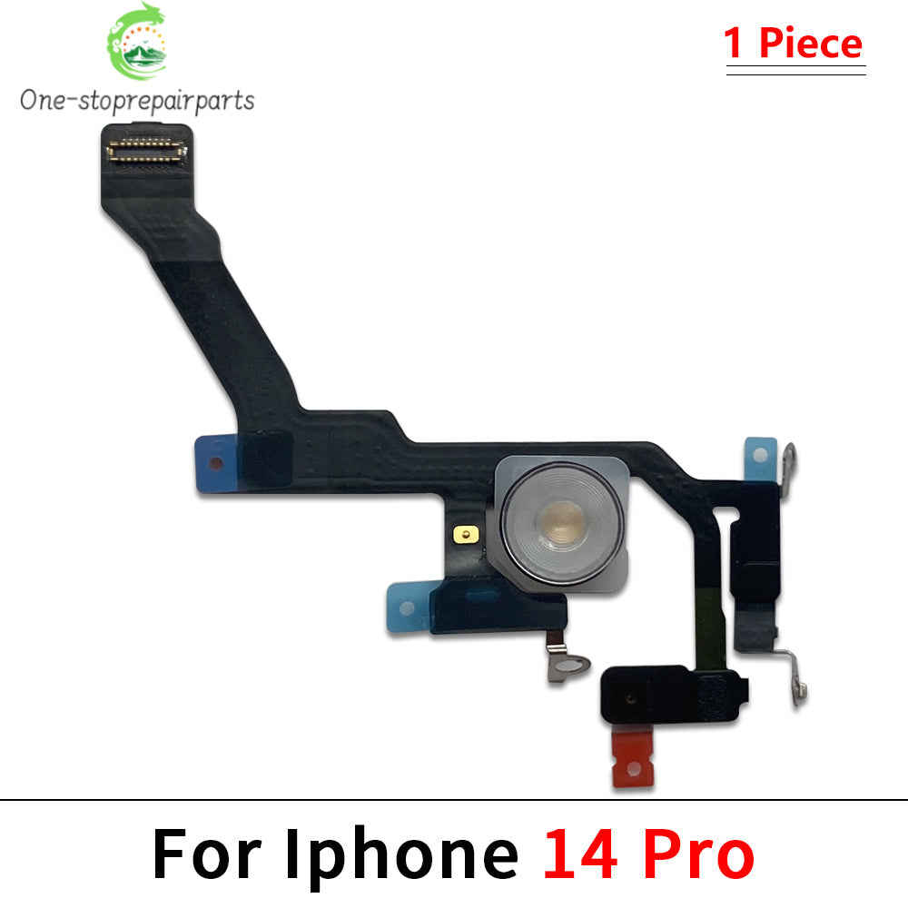 10Pcs, New For iPhone 12 13 14 15 Pro Max Mini Plus Flash Light Lamp Flex Cable LED Flashlight With Microphone iPhone phone repair parts