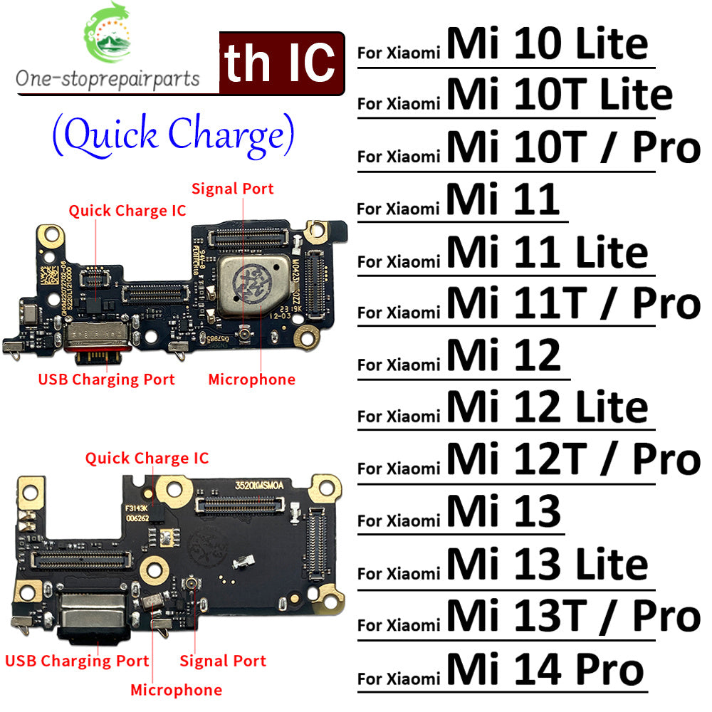New USB Charging Port Dock Charger Plug Connector Board Flex Cable For Xiaomi Mi 10 10T 11 11T 12 12T 13 13T 14 Pro Lite  Xiaomi  Xiao mi phone repair parts