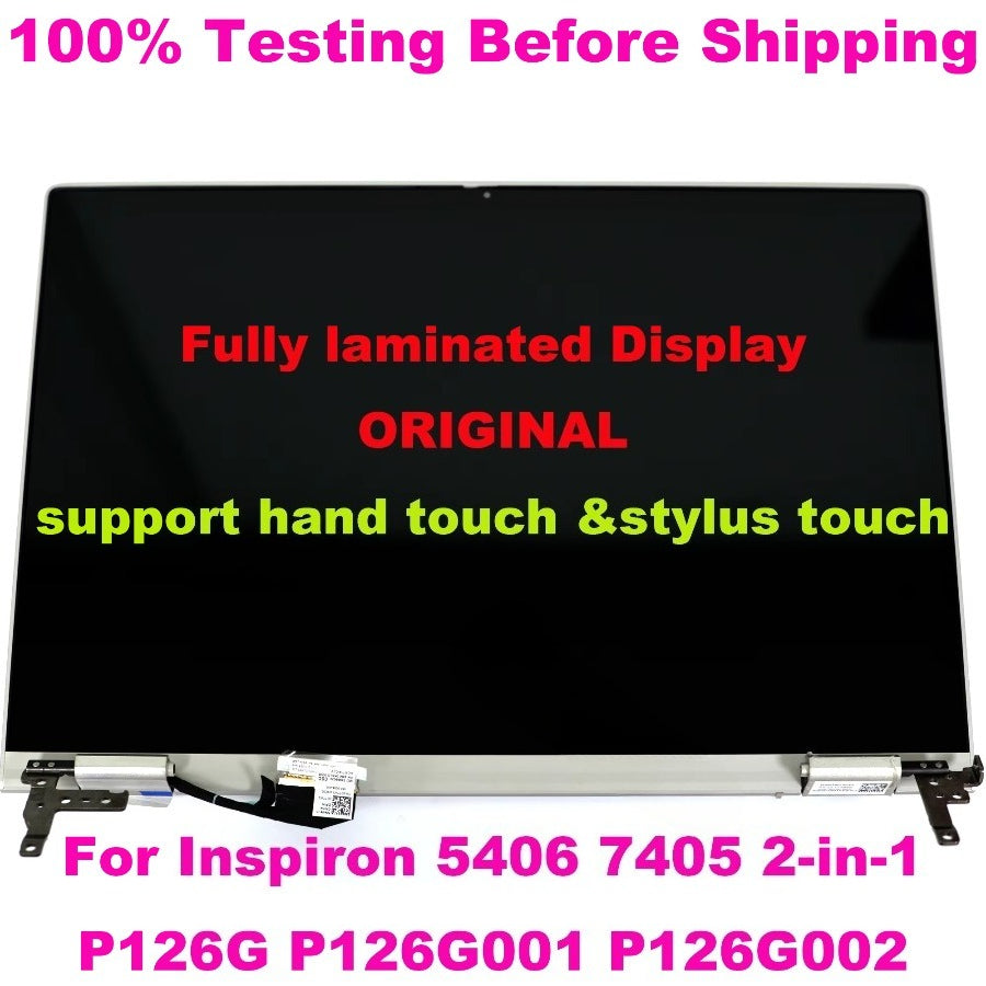 14" 1080p For Dell Inspiron 5400 5406 7405 2-in-1 P126G P126G004 Display LCD Touch Screen Replacement Assembly With Hinges Panel Dell laptop repair parts