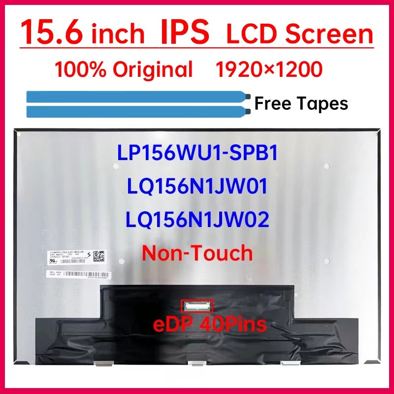 15.6" Laptop LCD Screen LP156WU1-SPB1 LQ156N1JW01 LQ156N1JW02 Display Matrix Panel Replacement 1920x1200 eDP 40 Pins Non-Touch Laptop screen replacement