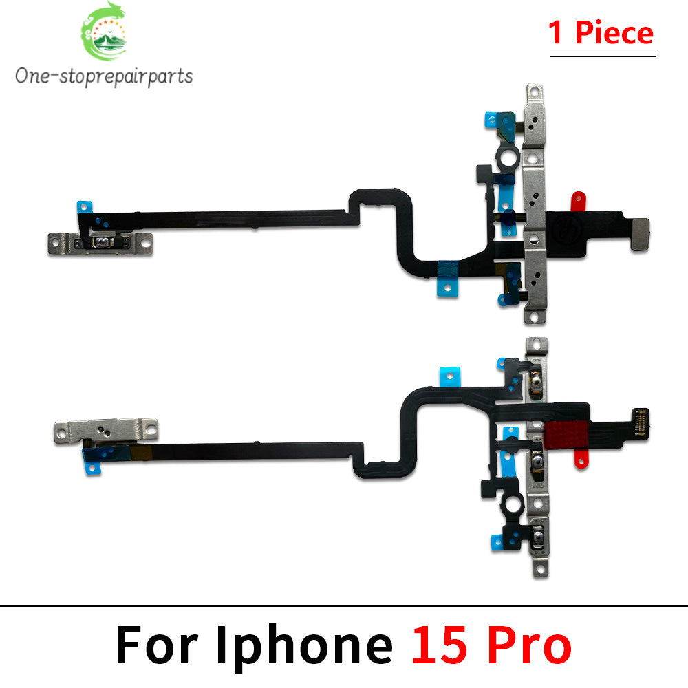 New For iPhone 13 14 15 Pro Max Mini Plus Power Volume Buttons Key Switch Flex Cable With Metal Material Replacement Parts iPhone phone repair parts