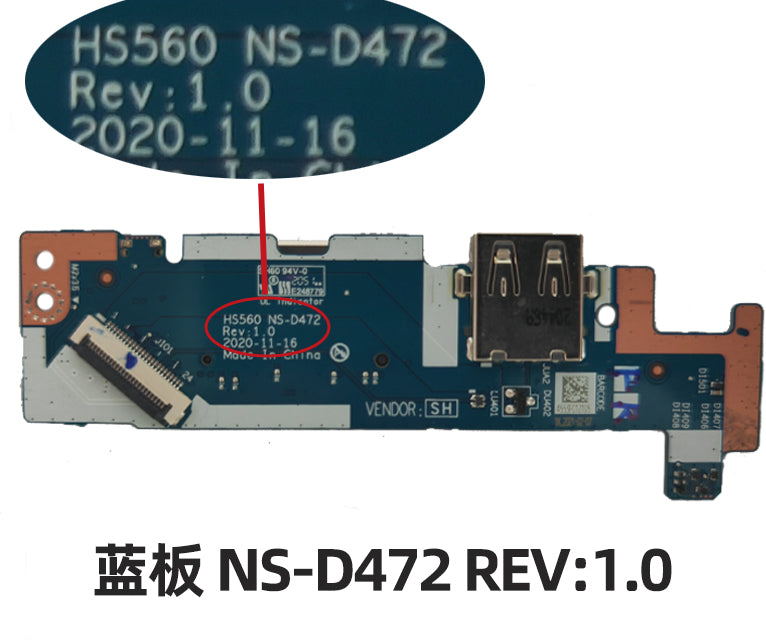 (Shipping fee not include)forLenovo  IdeaPad 15s ITL ALC 2021 USB板 开关小板 NS-552 NS-D472