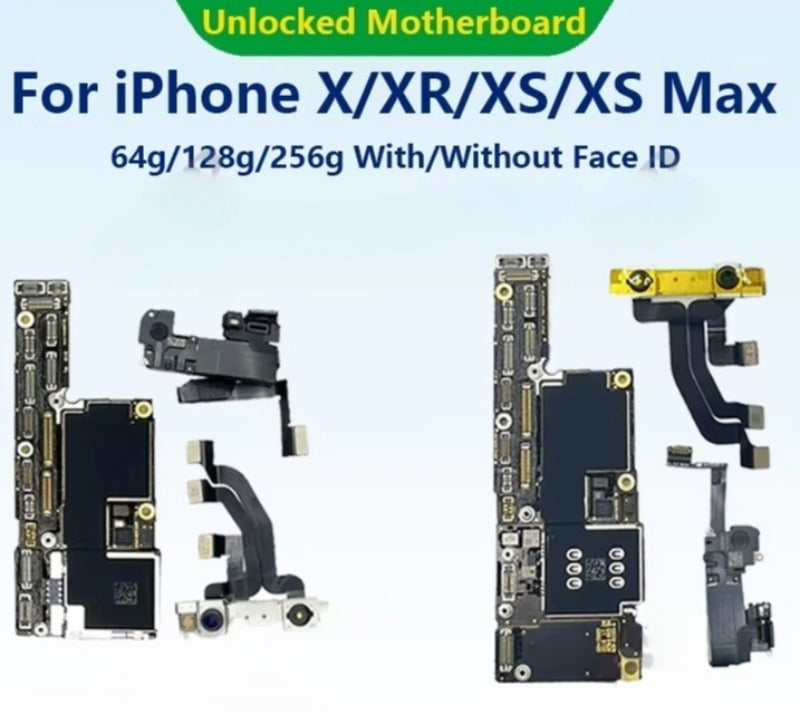 100%Working Mainboard For iPhone X/XR/XS Max With Face ID Fully Tested Cleaned iCloud And Unlocked Motherboard Fast Shipping  iPhone phone repair parts