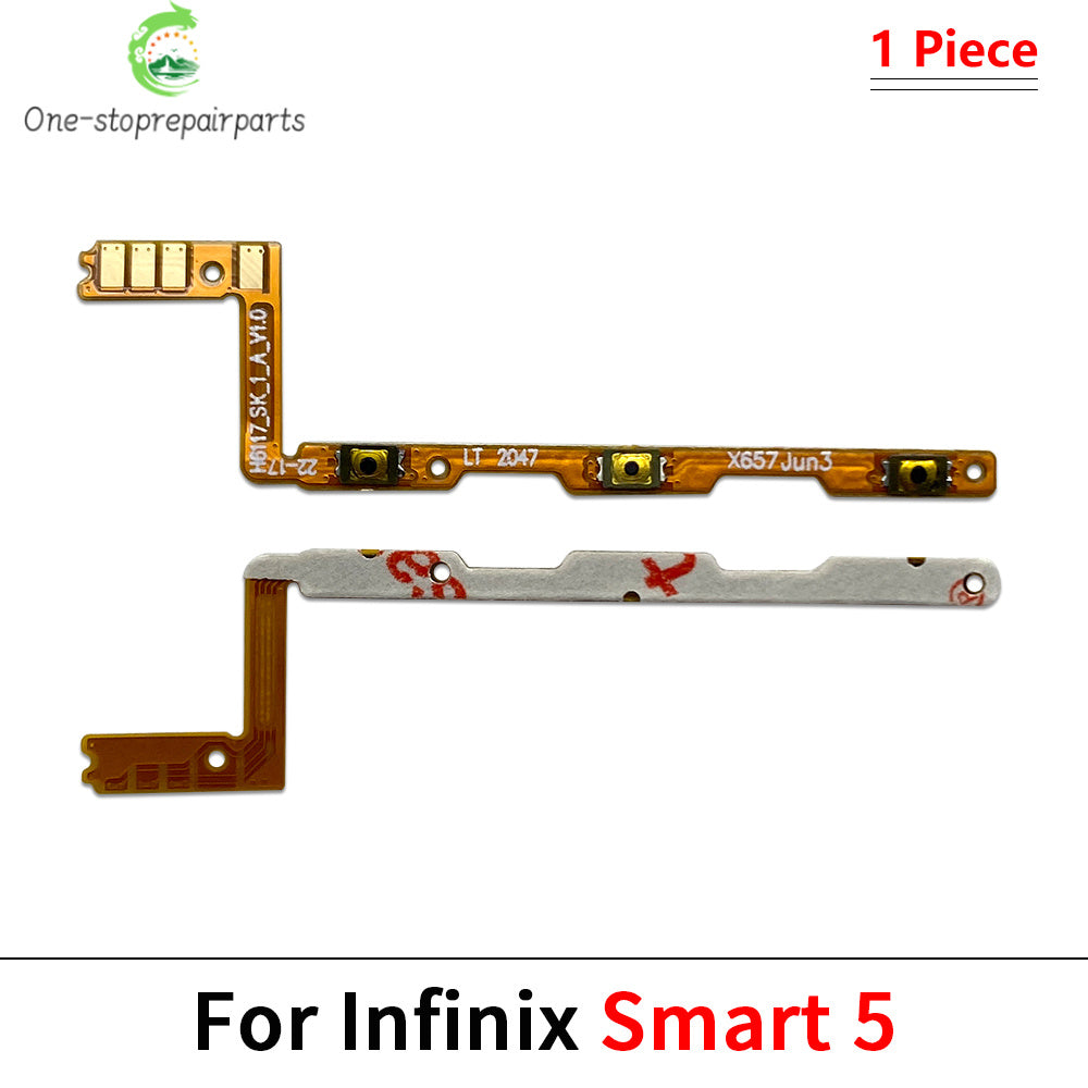 10Pcs, Volume Button Power On Off Button Flex Cable For infinix Smart 3 4 5 6 7 8 9 Pro HD Plus X612 X627 X6511 X6517 X6516  infinix phone repair parts