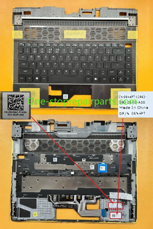 Palmrest RGB keyboard assembly for Dell Alienware X14 R1 R2 08Y37D 052P24 06N4PT 0DVDNC upper case topcase keyboard assembly Dell Laptop repair parts