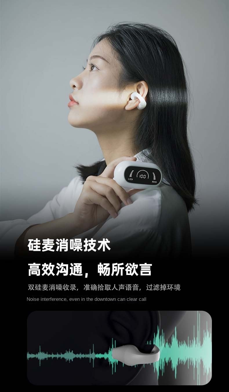 Accessories S03 directional sound transmission soft silicone ear clip Bluetooth headset, super good sound quality and long battery life