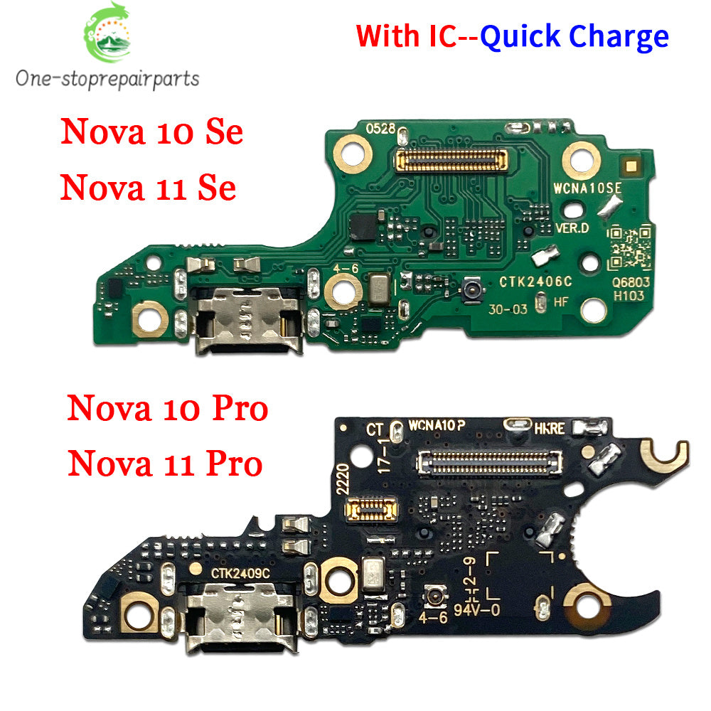 10Pcs, USB Charging Port Dock Charger Connector Board Flex Cable For Huawei Nova 10 11 11i 12 12i Pro Se Y60 Y61 Y70 Y71 Y90 Y91 Huawei phone repair parts
