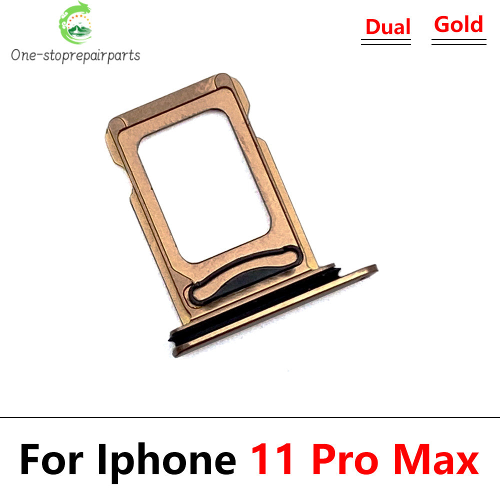 New For iPhone 11 Pro 11Pro Max Dual SIM Card Tray Slot Holder Adapter Accessories iPhone phone repair parts