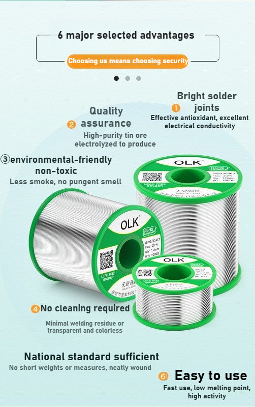 High purity solder wire 63 low temperature with flux rosin core welding household electric soldering iron lead-free solder wire Repair tools