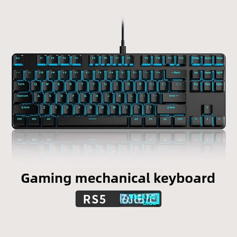 87-key true mechanical keyboard with mixed light RGB plug enhances the appearance level and is suitable for e-sports, office games and other uses