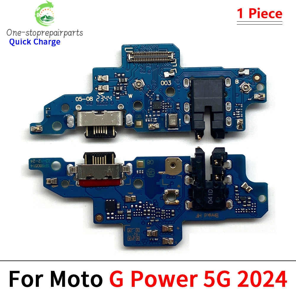 USB Charging Port Dock Charger Connector Board Flex Cable For Moto G04 G04s E14 E32s G05 G15 G45 G85 G75 G Play Power 5G 2024 Motorola phone repair parts