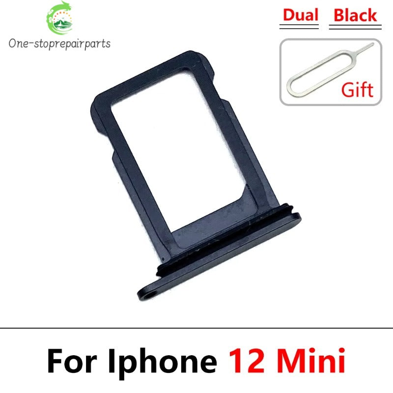 New For iPhone 12 Pro 12Pro Max Mini Dual SIM Card Tray Slot Holder Adapter Accessories iPhone phone repair parts