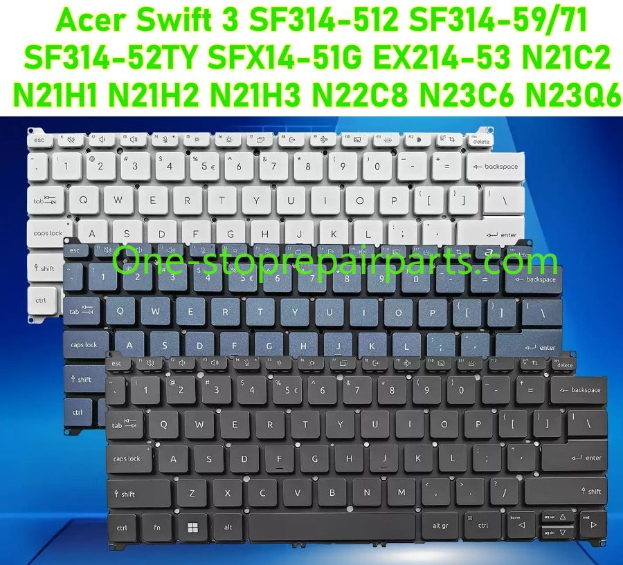 US English keyboard for  Acer Swift 3 SF314-512 SF314-59/71 SF314-52TY SFX14-51G EX214-53 N21C2 N21H1 N21H2 N21H3 N22C8 N23C6 N23Q6 Acer laptop repair parts