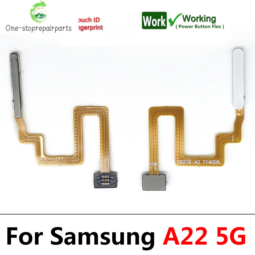 10Pcs, New For Samsung A12 A22 A32 4G 5G Fingerprint Sensor Home Return Key Menu Button Flex Ribbon Cable Samsung phone repair parts