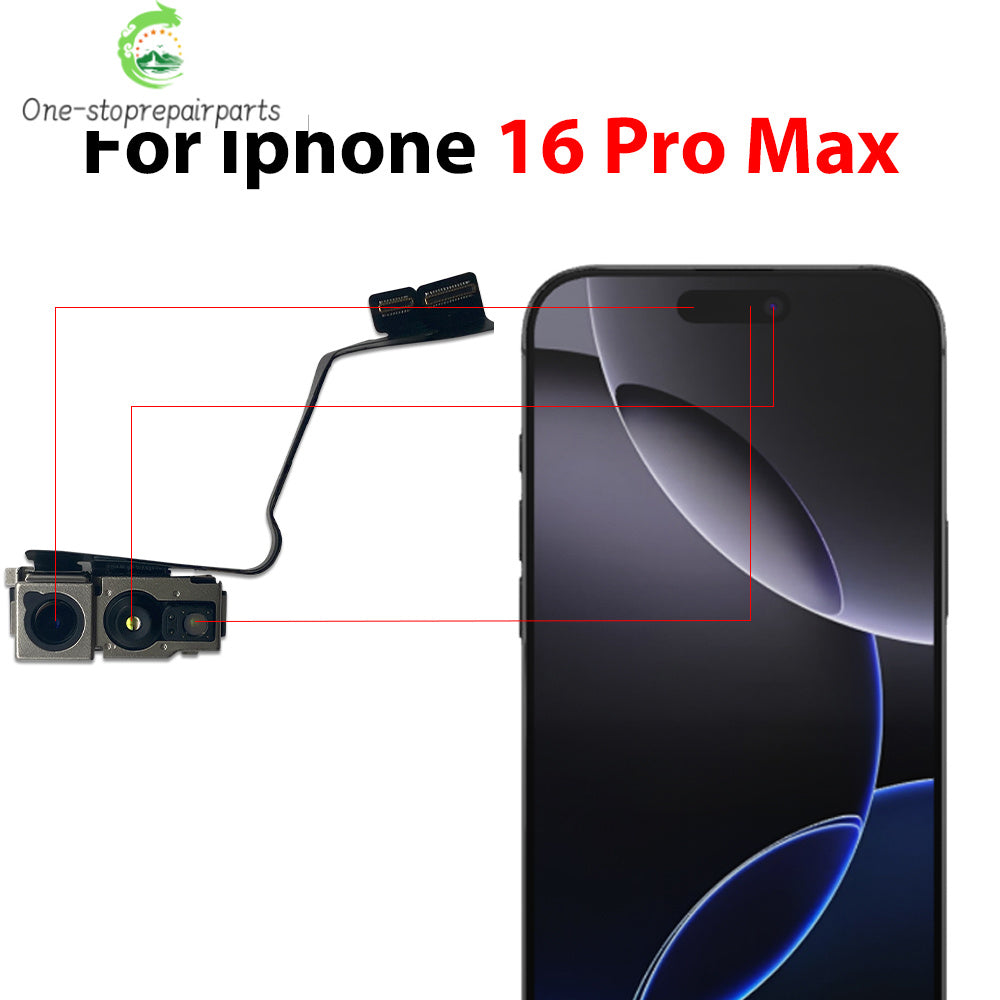 New For iPhone 16 Pro Max Plus 16E Front Camera Flex With Back Rear Camera Module Flex Cable iPhone phone repair parts